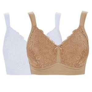 Rhonda Shear 2-pack Molded Cup Bra w/Back Closure LARGE